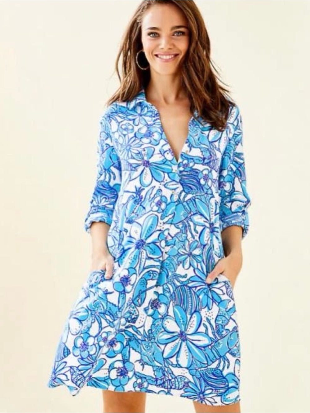 Lilly Pulitzer Lillith Tunic Dress in the vibrant Pop Up Coronado Crab 🦀